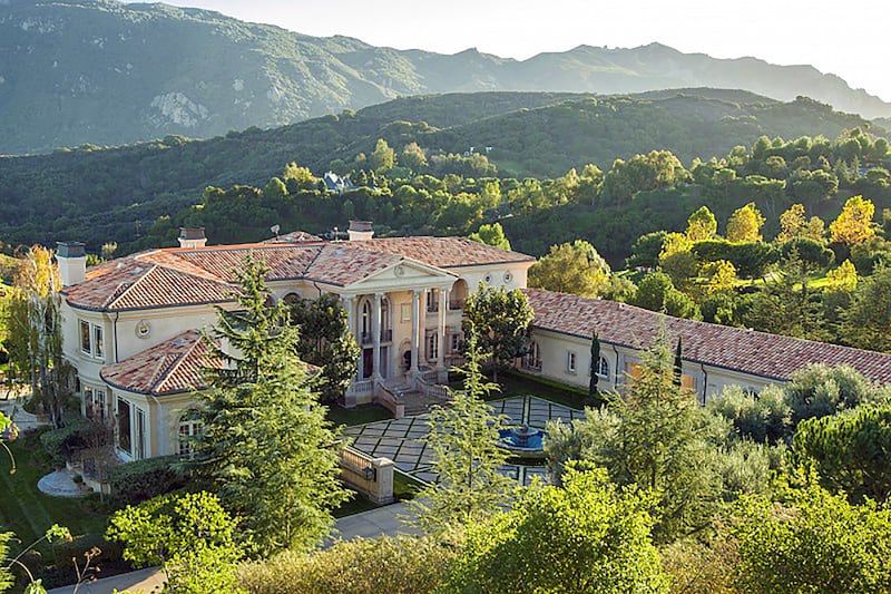 The property sits on the top of a hill.