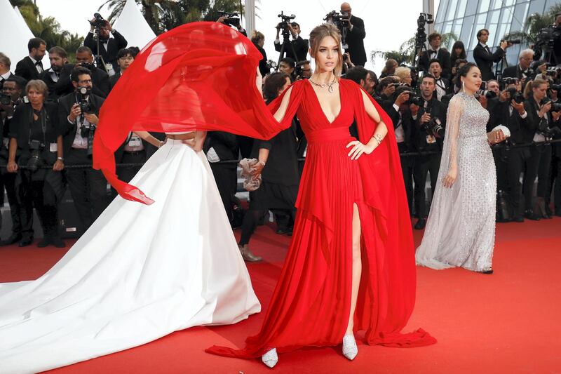 epaselect epa07587366 Danish model Josephine Skriver arrives for the screening of 'La Belle Epoque' during the 72nd annual Cannes Film Festival, in Cannes, France, 20 May 2019. The movie is presented out of competition at the festival which runs from 14 to 25 May.  EPA/JULIEN WARNAND