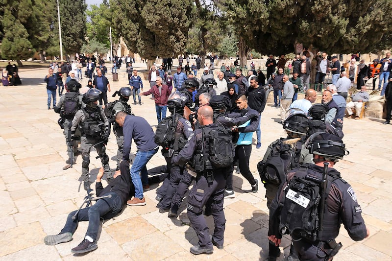 Israeli police fired rubber bullets at the compound and briefly entered the mosque, where worshippers had taken shelter.