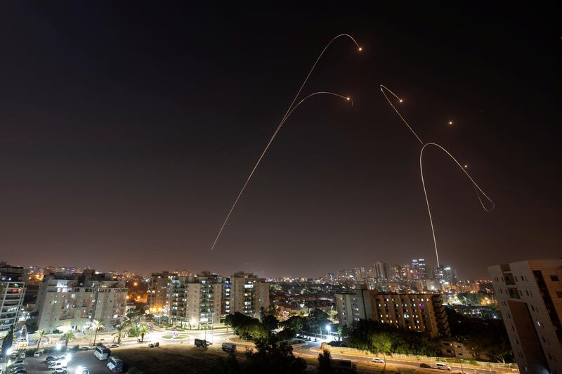 Iron Dome anti-missile system fires interception missiles as rockets are launched from Gaza towards Israel, as seen from the city of Ashkelon, Israel, November 13, 2019. REUTERS/ Amir Cohen