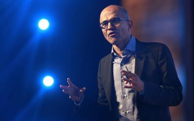 Microsoft’s chief executive Satya Nadella said the company is innovating across the technology stack. AP