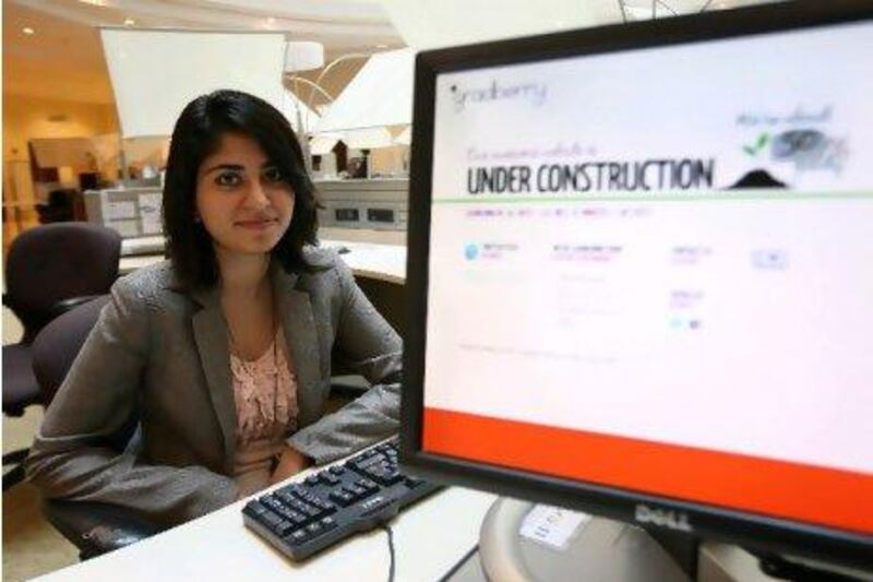 SHARJAH, UNITED ARAB EMIRATES - Sept 8: Iba Masood co-founder of ÔGradberry´ recruitment portal for students and graduates at American University of Sharjah in Sharjah. (Pawan Singh / The National) For News. Story by Amna