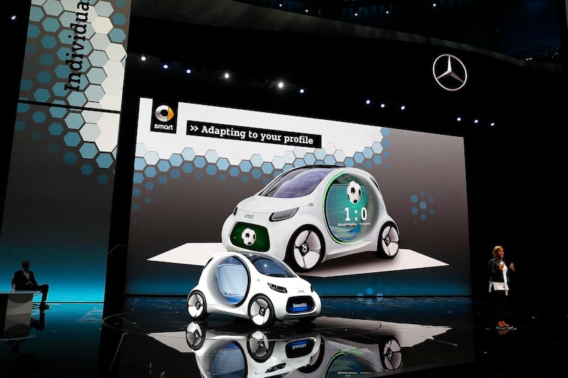 Daimler AG presents the new Smart concept autonomous car, called the Vision EQ fortwo. Kai Pfaffenbach / Reuters