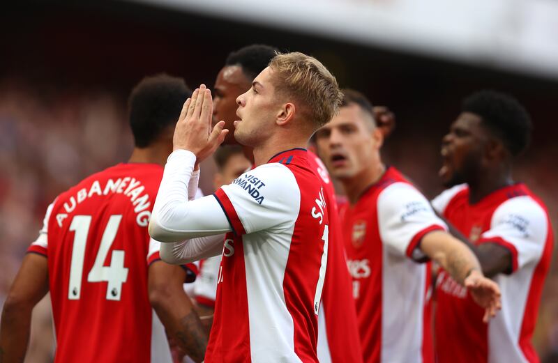 Emile Smith Rowe scored for Arsenal against Tottenham Hotspur at Emirates Stadium. Getty