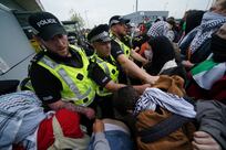 Six police officers injured in pro-Palestine protest outside Scottish defence factory