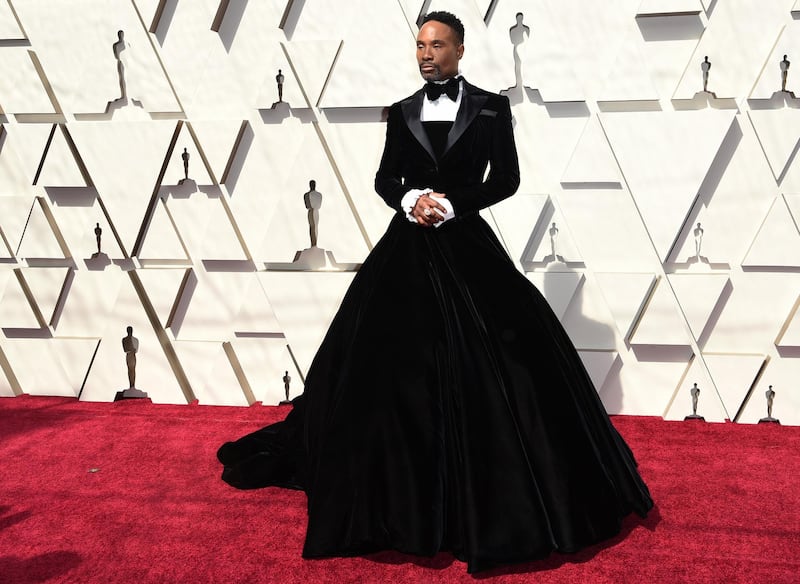 Billy Porter arrives at the Oscars on Sunday, Feb. 24, 2019, at the Dolby Theatre in Los Angeles. (Photo by Richard Shotwell/Invision/AP)