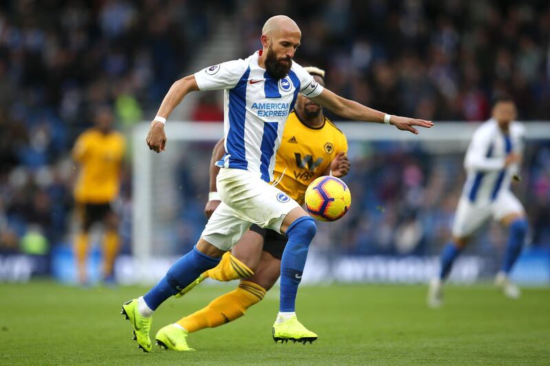 Right-back: Bruno (Brighton) – Became the oldest player to get an assist in the Premier League since Jussi Jaaskelainen in 2014 when he set up Glenn Murray’s winner. Getty Images