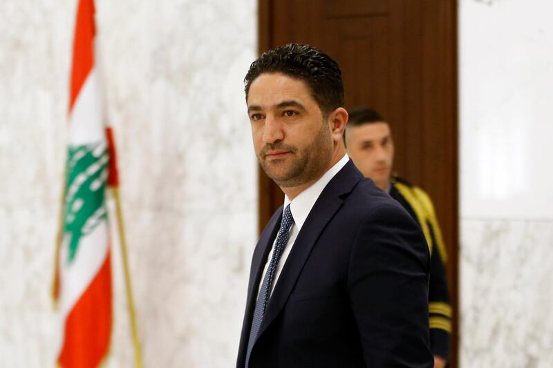 This Feb 2, 2019 photo, shows Minister of State for Displaced Affairs Saleh al-Gharib arriving to attend a meeting of the Lebanese cabinet at the Presidential Palace in Baabda, east of Beirut, Lebanon. On Sunday, June 30, 2019, al-Gharib, the minister handling refugee issues, told local TV he was heading to the mountain village of Qabr Shamoun when his convoy came under fire, killing one of his guards and wounding another. Al-Gharib's party is allied with Hezbollah and supports the Syrian government. (AP Photo/Bilal Hussein)
