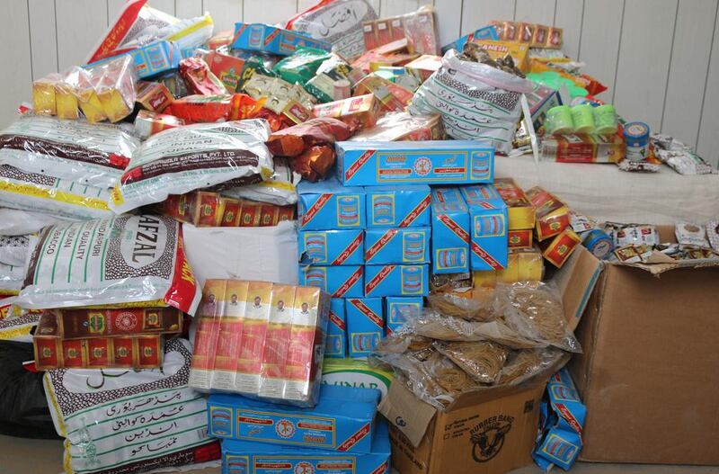 More than 50 kilograms of illegal paan chewing tobacco has been confiscated from a supermarket in Al Dhaid. Courtesy Al Dhaid Municipality