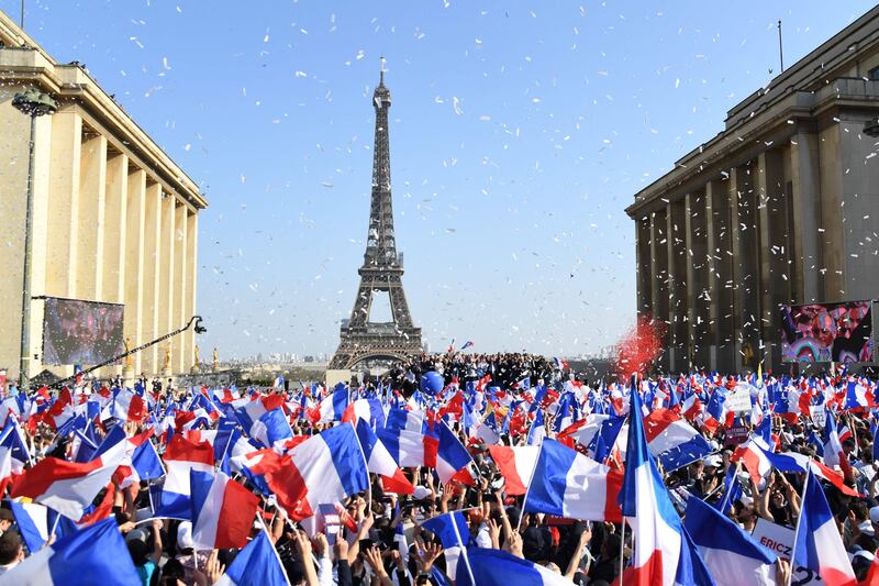 A campaign rally for Eric Zemmour in Paris. AFP