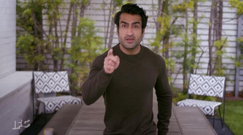 Kumail Nanjiani in a screen grab from the 36th annual Film Independent Spirit Awards in Los Angeles on April 22. Reuters