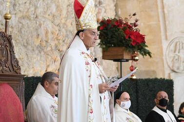 Maronite Patriarch Bechara Boutros Al Rai at Christmas Mass. Courtesy Maronite Patriarch Bechara Boutros Al Rai