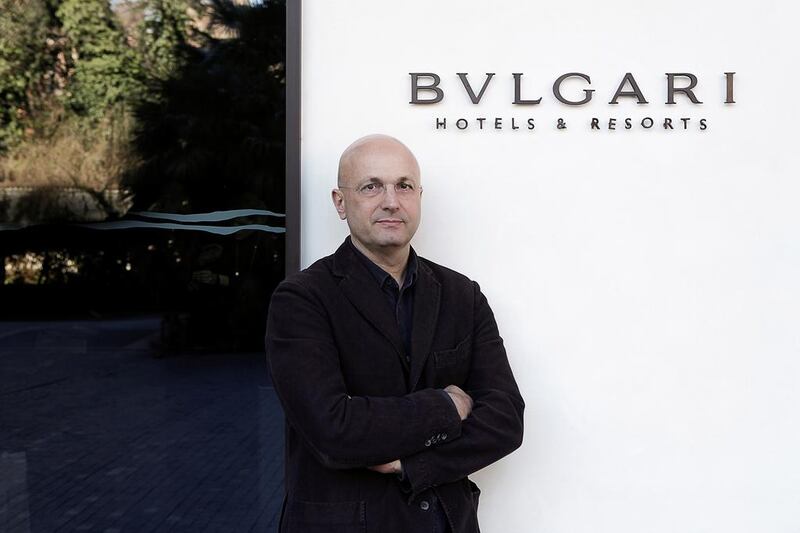 Silvio Ursini, the executive vice president of Bvlgari, during the project’s launch in Dubai. Reem Mohammed / The National