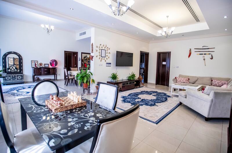Inside the Rowberry's home in Al Barsha.