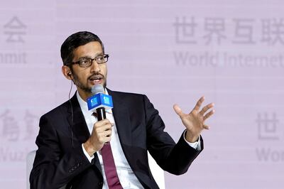 Google Inc. CEO Sundar Pichai attends a session of the fourth World Internet Conference in Wuzhen, Zhejiang province, China, December 3, 2017. REUTERS/Aly Song