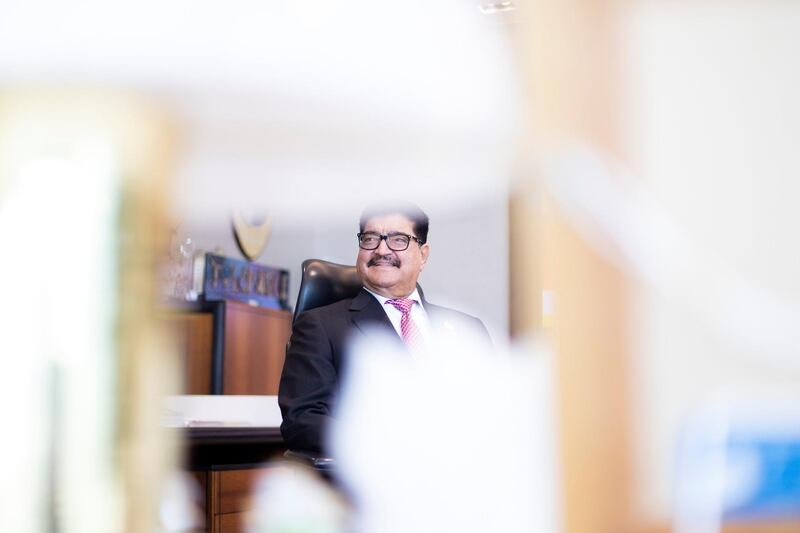 ABU DHABI, UNITED ARAB EMIRATES - May 23 2019.

Dr BR Shetty, founder of BRS Ventures, Finablr and NMC Health
(Photo by Reem Mohammed/The National)

Reporter: SARAH TOWNSEND
Section: NA