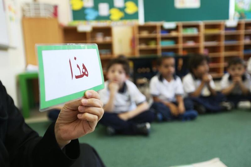  Arabic classes at Al Bashair Private School. Fatima Al Marzooqi / The National. 