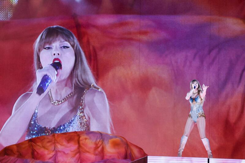US singer Taylor Swift performs during a concert as part of her Eras World Tour in Sydney. AFP