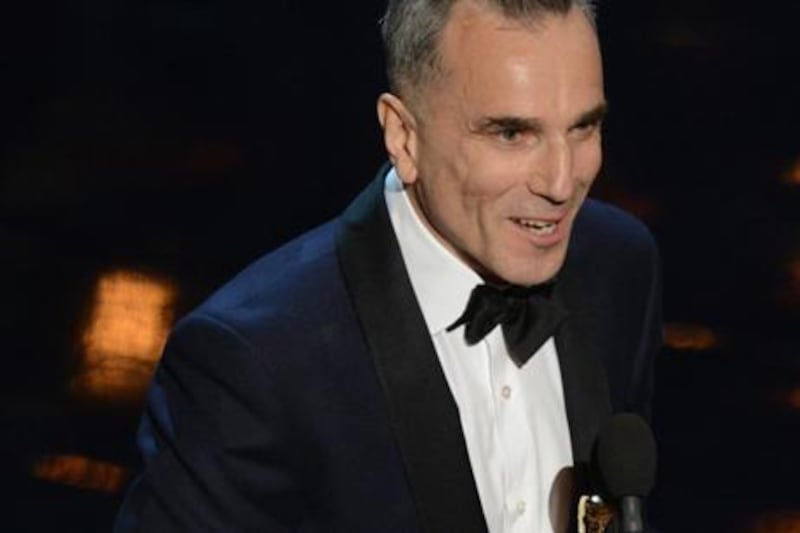 Daniel Day-Lewis took home his third best actor trophy for Lincoln. AFP
