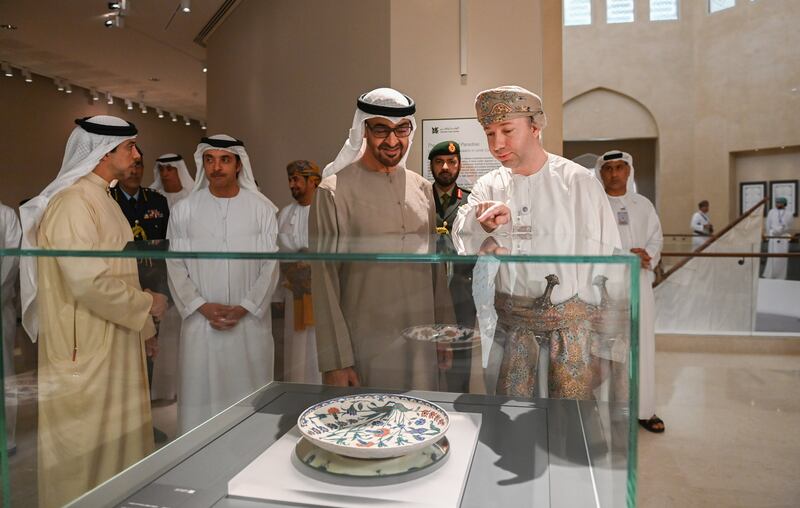 Sheikh Mohamed visits the National Museum in Muscat.