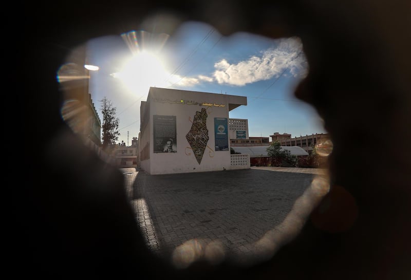 A view of closed school amid the ongoing COVID-19 coronavirus pandemic in Gaza City.  EPA