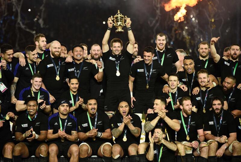 New Zealand are the reigning two-time Rugby World Cup champions after beating Australia in the 2015 final at Twickenham, south-west London, on October 31, 2015. Martin Bureau / AFP