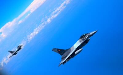 By June the first squadron of US-made F-16 fighters will be commissioned into the Ukrainian air force. EPA