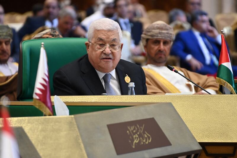 Palestinian President Mahmoud Abbas attends a session of the Arab League summit in Algeria on November 2.  Reuters