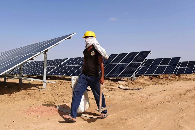 India's solar sector will need newly skills workers. Money Sharma / AFP