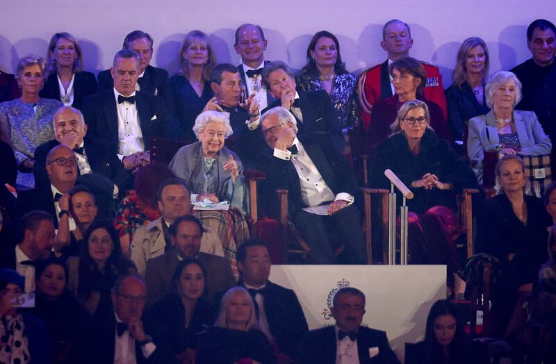 Britain's Queen Elizabeth II watches on. Reuters