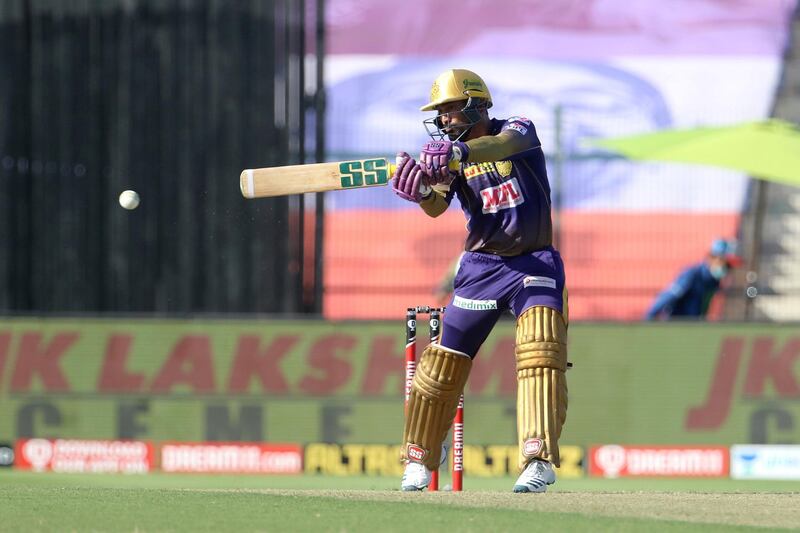 Dinesh Karthik of Kolkata Knight Riders plays a shot during match 35 of season 13 of the Dream 11 Indian Premier League (IPL) between the Sunrisers Hyderabad and the Kolkata Knight Riders at the Sheikh Zayed Stadium, Abu Dhabi  in the United Arab Emirates on the 18th October 2020.  Photo by: Vipin Pawar  / Sportzpics for BCCI