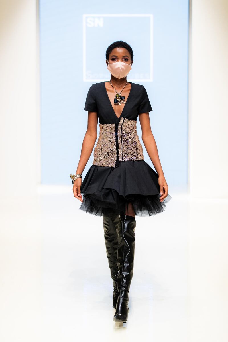 Pandemic fashion at Sophia Nubes, Arab Fashion Week. Courtesy AFW