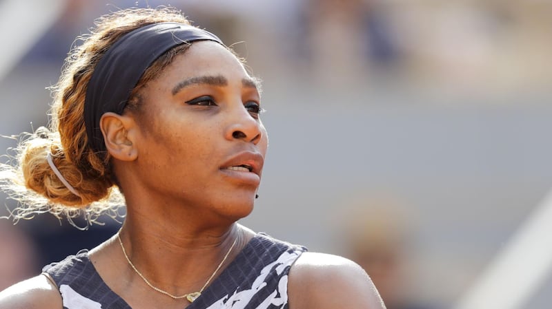 Serena Williams of the US reacts as she plays against Russia's Vitalia Diatchenko during their women's singles first round match on day two of The Roland Garros 2019 French Open tennis tournament in Paris on May 27, 2019. / AFP / Thomas SAMSON
