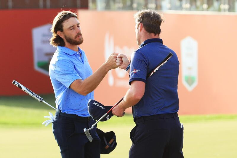 Tommy Fleetwood of England and Marc Warren of Scotland. Getty
