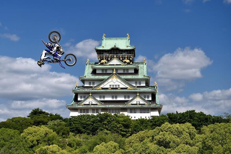 A Red Bull X-Fighter rider shown during training for the Red Bull X-Fighters World Tour on Thursday in Osaka, Japan. Thananuwat Srirasant / Getty Images / May 24, 2014