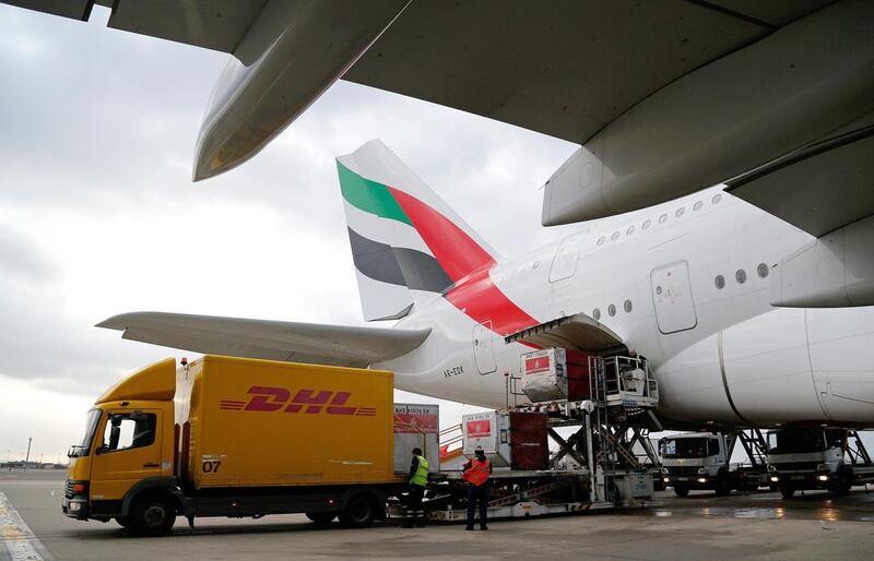 Middle Eastern airlines’ freight volumes decreased 5.5 per cent in July 2019 compared to the year-ago period, according to IATA. Paul Thomas / Bloomberg