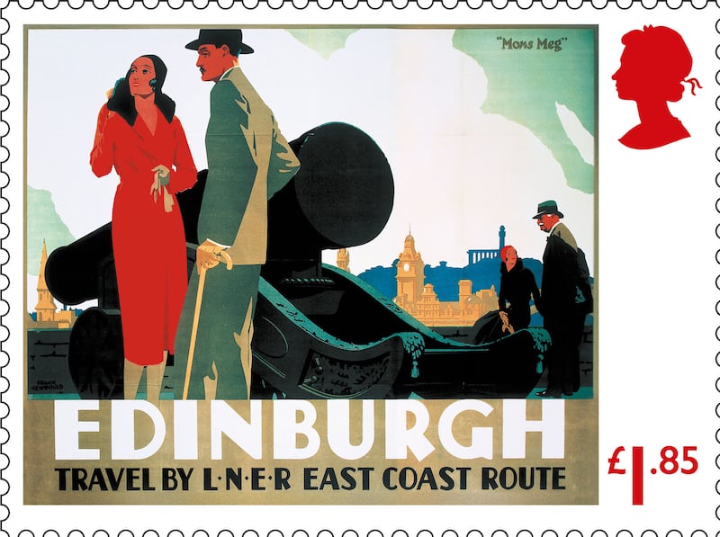 One of the 12 new stamps with Queen Elizabeth's silhouette