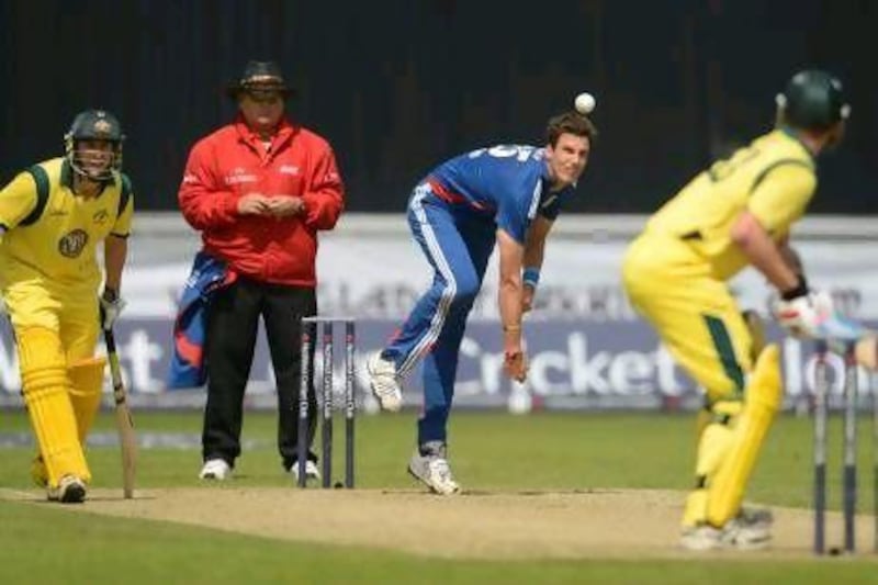 Steven Finn, the England fast bowler, took his third four-wicket haul in one-day international cricket. Philip Brown / Reuters