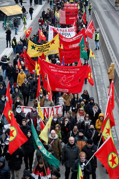 The demonstration in Sweden. EPA