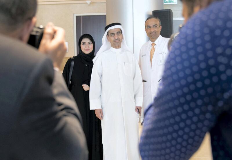 ABU DHABI, UNITED ARAB EMIRATES - JANUARY 22, 2019.

Latifah Ali Shukrallah, left, donated an organ to her father, Ali Shurkrallah.

Sheikh Nahyan bin Mubarak Al Nahyan, Minister of Tolerance, met today with UAE's transplant patients in Cleveland Hospital.

(Photo by Reem Mohammed/The National)

Reporter: SHIREENA
Section:  NA
