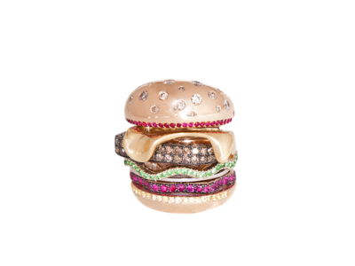 Hamburger ring, $19,680. Photo: Nadine Ghosn