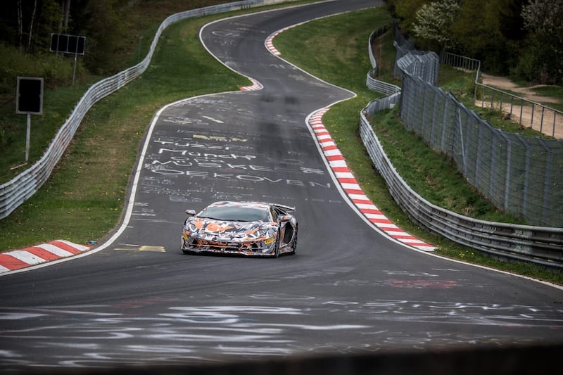 The SVJ was revealed to the world as it set a new lap record at the Nurburgring Nordschleife circuit. Lamborghini