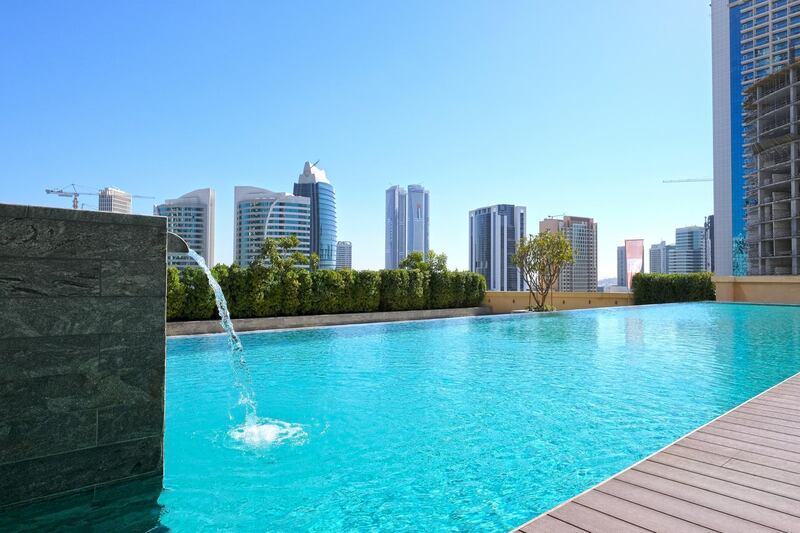 <p>The pool is located on the same level as a gym, jogging track, spa room and lounge area&nbsp;</p>
