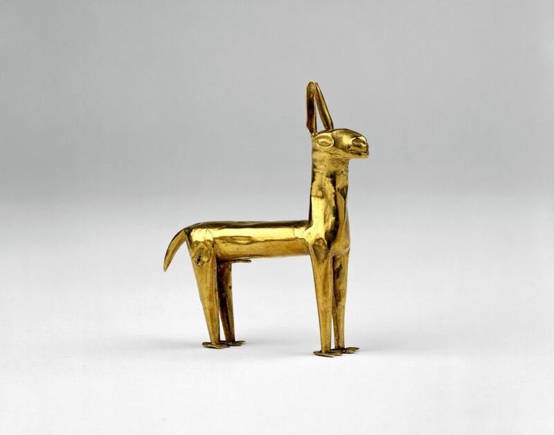 Gold llama from A History of the World In 100 Objects at at Manarat Al Saadiyat. Courtesy British Museum