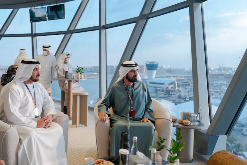 Sheikh Mohammed bin Rashid, Vice President and Ruler of Dubai, with Sheikh Hamdan bin Zayed, Ruler’s Representative in Al Dhafra Region. Photo: Abdulla Al Junaibi / Ministry of Presidential Affairs
