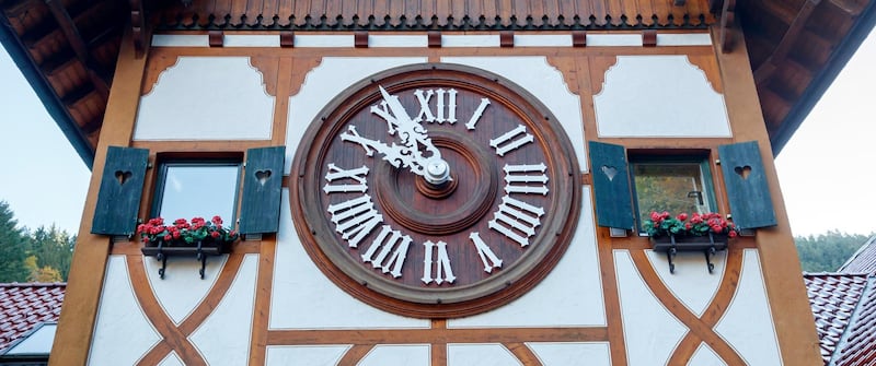 epa06986174 (FILE) A exterior view of the World biggest cuckoo clock at Eble Clock Park in Triberg, Germany, 18 October 2017  (reissued 31 August 2018). European Commission President Jean-Claude Juncker has said on 31 August 2018 the EU plans to get rid of the switch between summer and winter time. The decision came after a majority of surveyed EU citizens said it should be abolished.  EPA/RONALD WITTEK