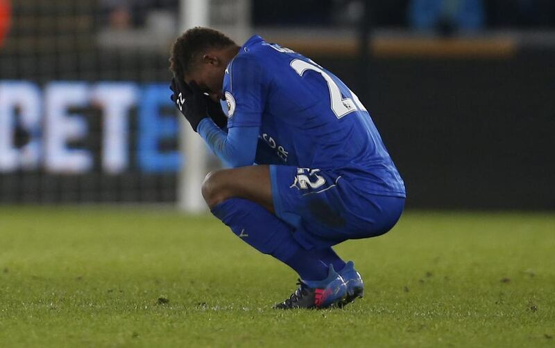 Leicester City's Demarai Gray looks dejected. Paul Childs / Reuters