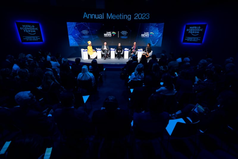 Ms Bouden appears on a panel about Africa in Davos. Photo: World Economic Forum / Boris Baldinger