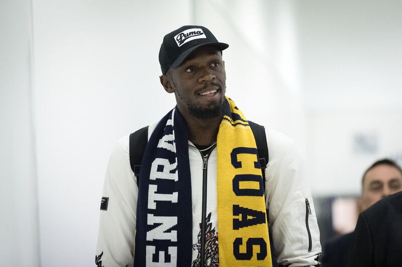 Usain Bolt is in Sydney for an A-League football trial with the Central Coast Mariners. Getty Images