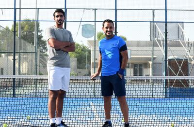 Nasser Al Ketbi-AD Nasser Al Ketbi, 23, with his guardian and mentor Hand Esaad, 50 at the Abu Dhabi Country Club on May 24, 2021. Khushnum Bhandari / The National 
Reporter: Haneen Dajani News